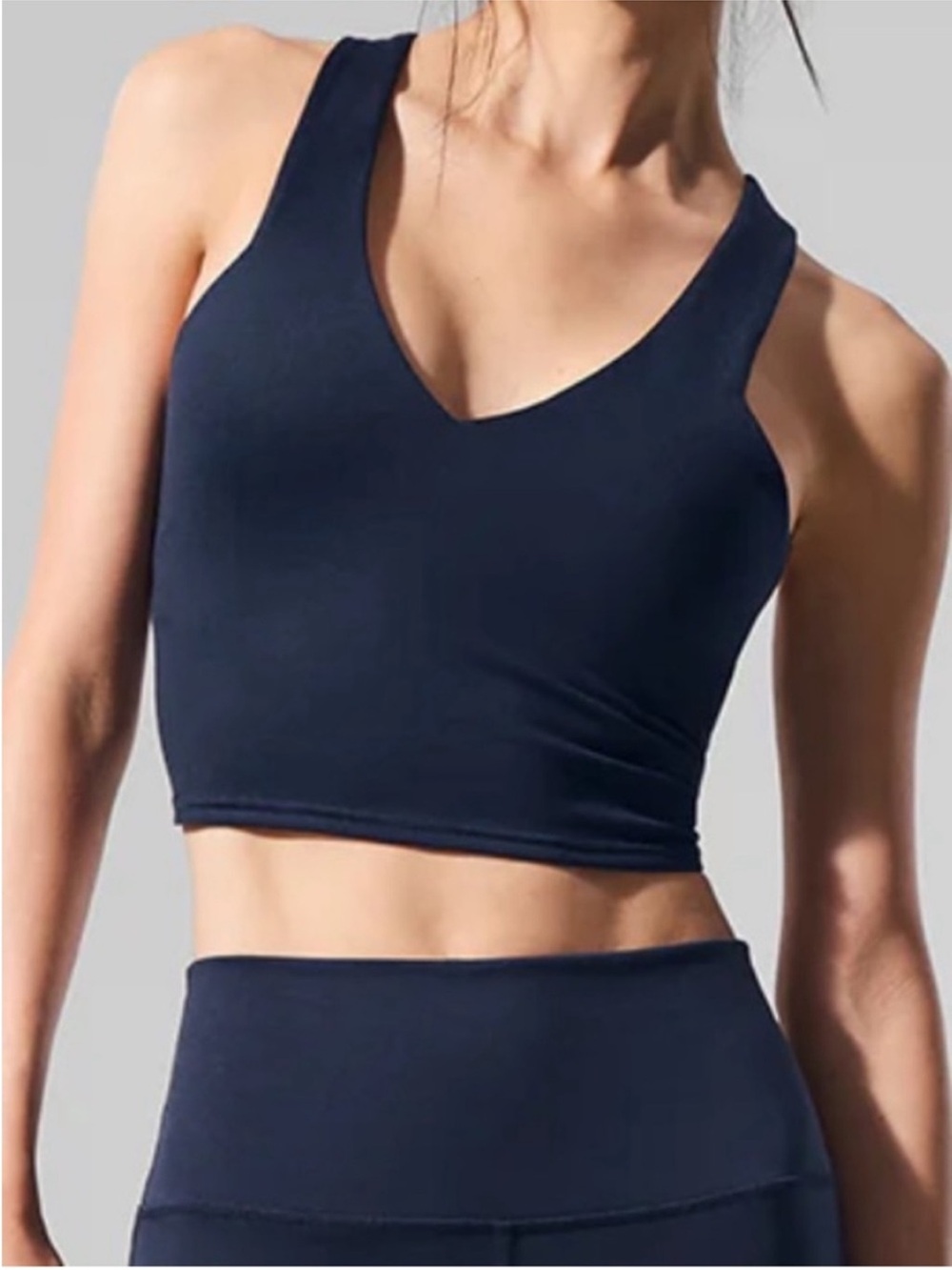 Alo Yoga Real Bra Racerback Tank Top Navy Blue Sz XS 2-4 W9587R